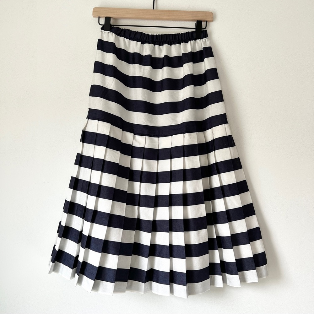 Vintage California girl pleated striped sailor midi skirt size 8